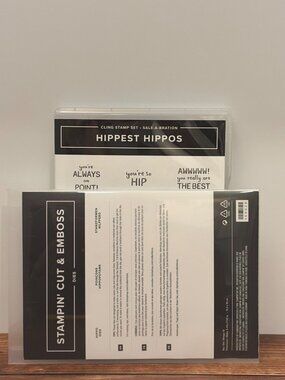 BUNDLE STAMPIN UP 159921 HIPPEST HIPPOS STAMP SET & 159928 MATCHING DIES